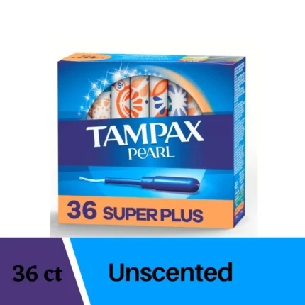Tampax Pearl Tampons Super Plus Absorbency, Unscented( 36 Count)